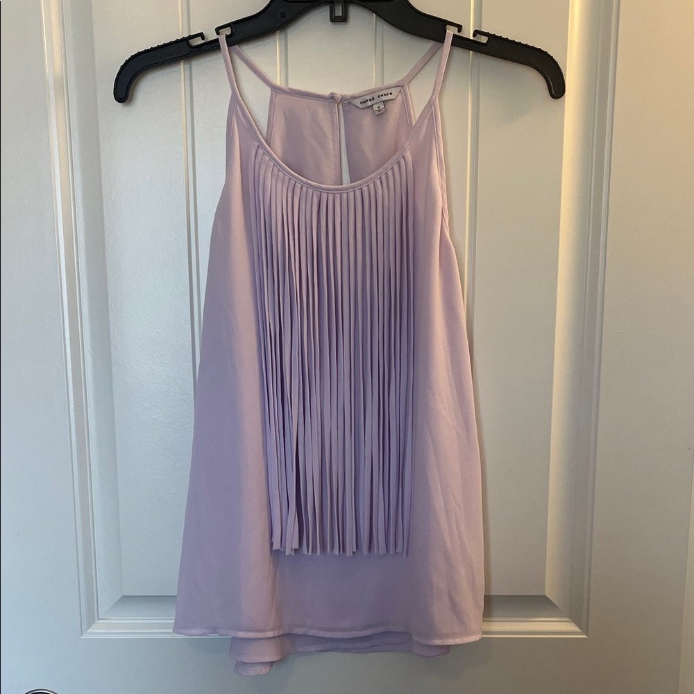 Naked Zebra Lavender Fringe Camisole
